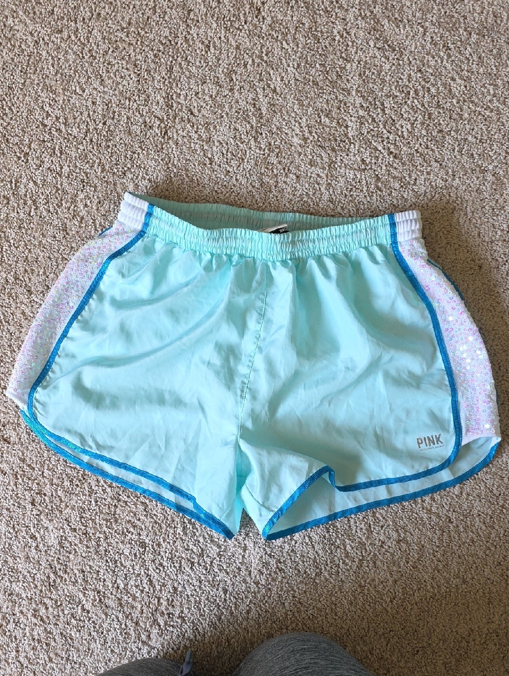 Aqua Blue Sequin Shorts